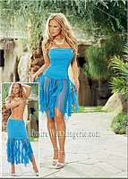 DG-3913 Sexy Dress With Shirred Body and Lace Bottom