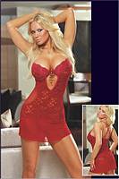 DG-4699 Chenille Burnout Stretch Underwire Sexy Babydoll Dress