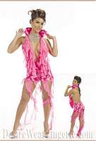 DI-L0502PL Spiral Gown with Queen Collar and Ruffles