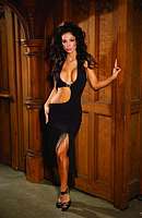 EM-8352 Sexy Halter Style Dress with Heart Rhinestone Clip