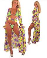 DI-.9020PL Sexy Robe - Wrap Coat with Bikini n Thong