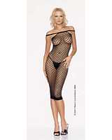 LA-8013 Seamless Off Shoulder Fishnet Dress