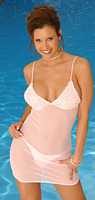 MC-D556 Wiggle Pink Mesh Dress