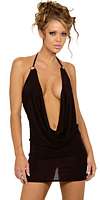 RB-2328SL Sexy Slinky Halter Dress with O-Ring Details
