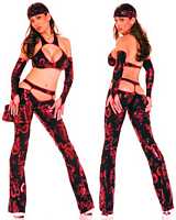 HB-4-60-62-73 Sexy Dragon Print Pants, Top and Gloves