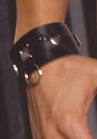 EM-L9466 Leather Wrist Cuffs with Square Nailheads